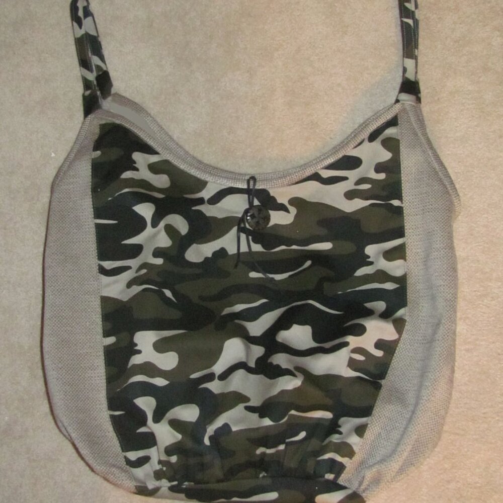 Large camo tote bag handmade
